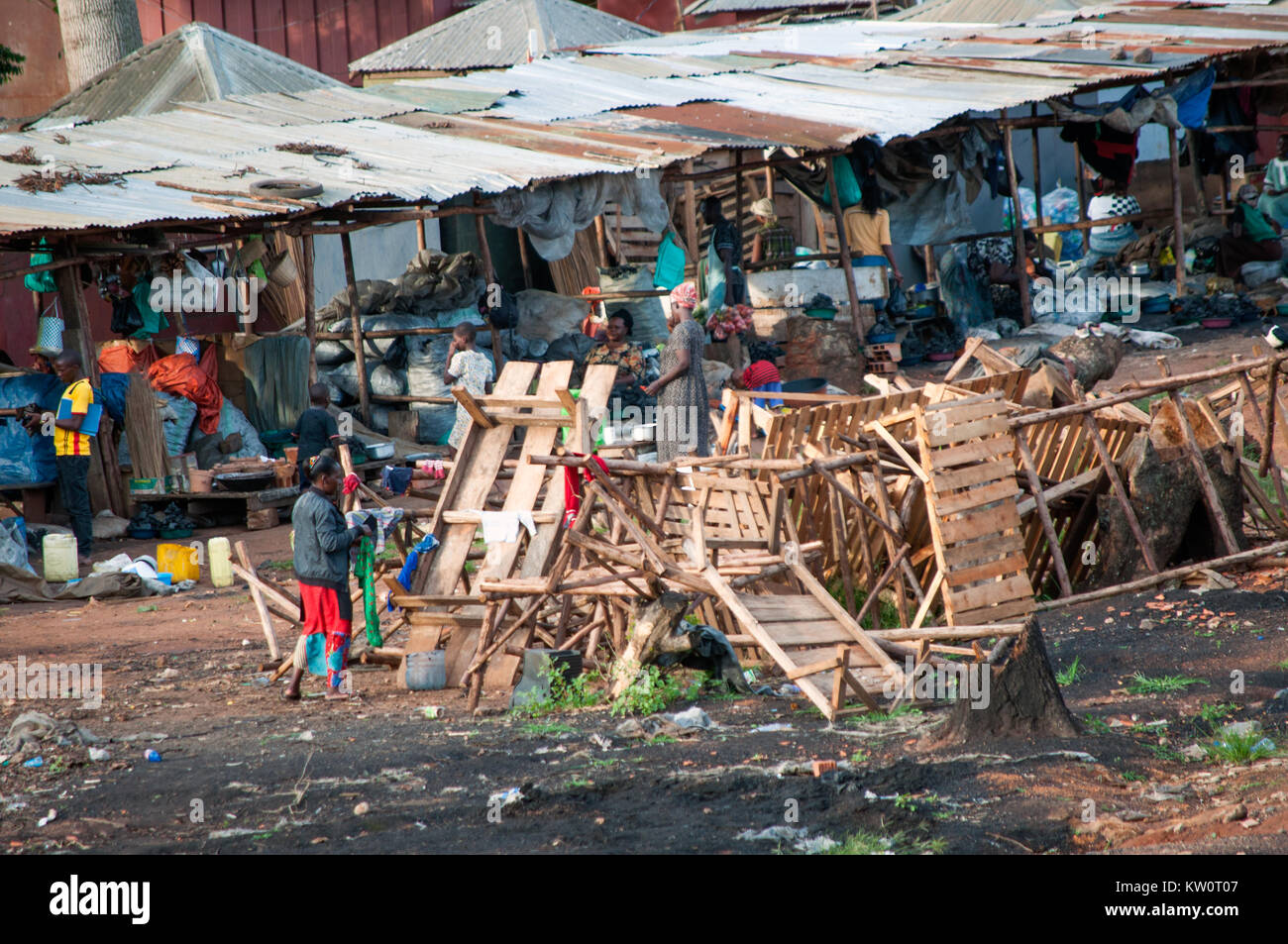 Vecchio Mercato di Entebbe sito, ora una terra desolata, Kitoro, Entebbe, Wakiso, Uganda Foto Stock