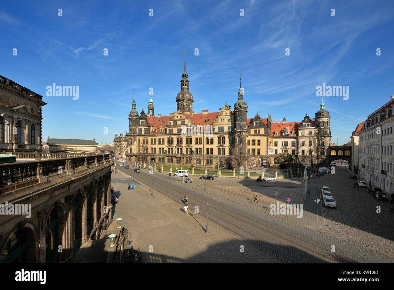 A Dresda, residence castello Residenzschloss Foto Stock