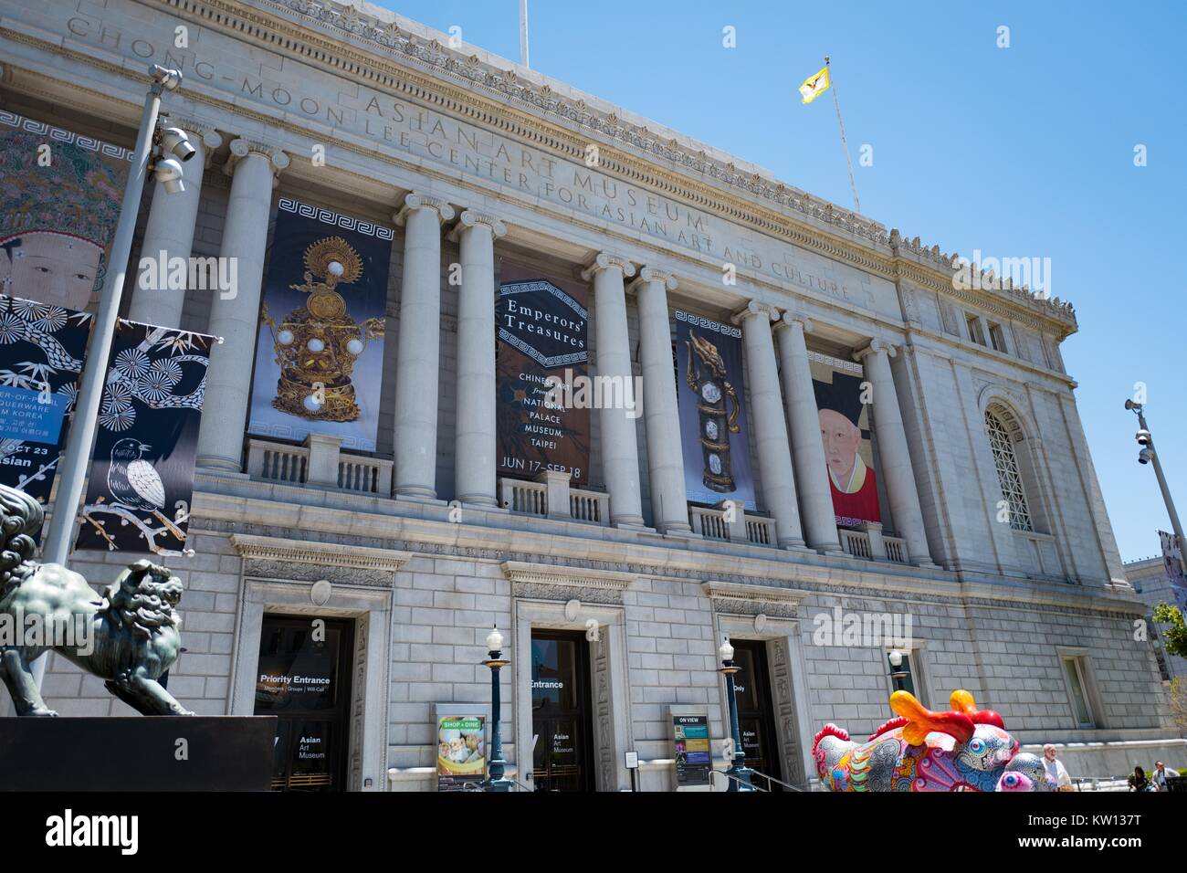 Facciata del museo di arte asiatica nel Centro Civico quartiere di San Francisco, California, 2016. Foto Stock