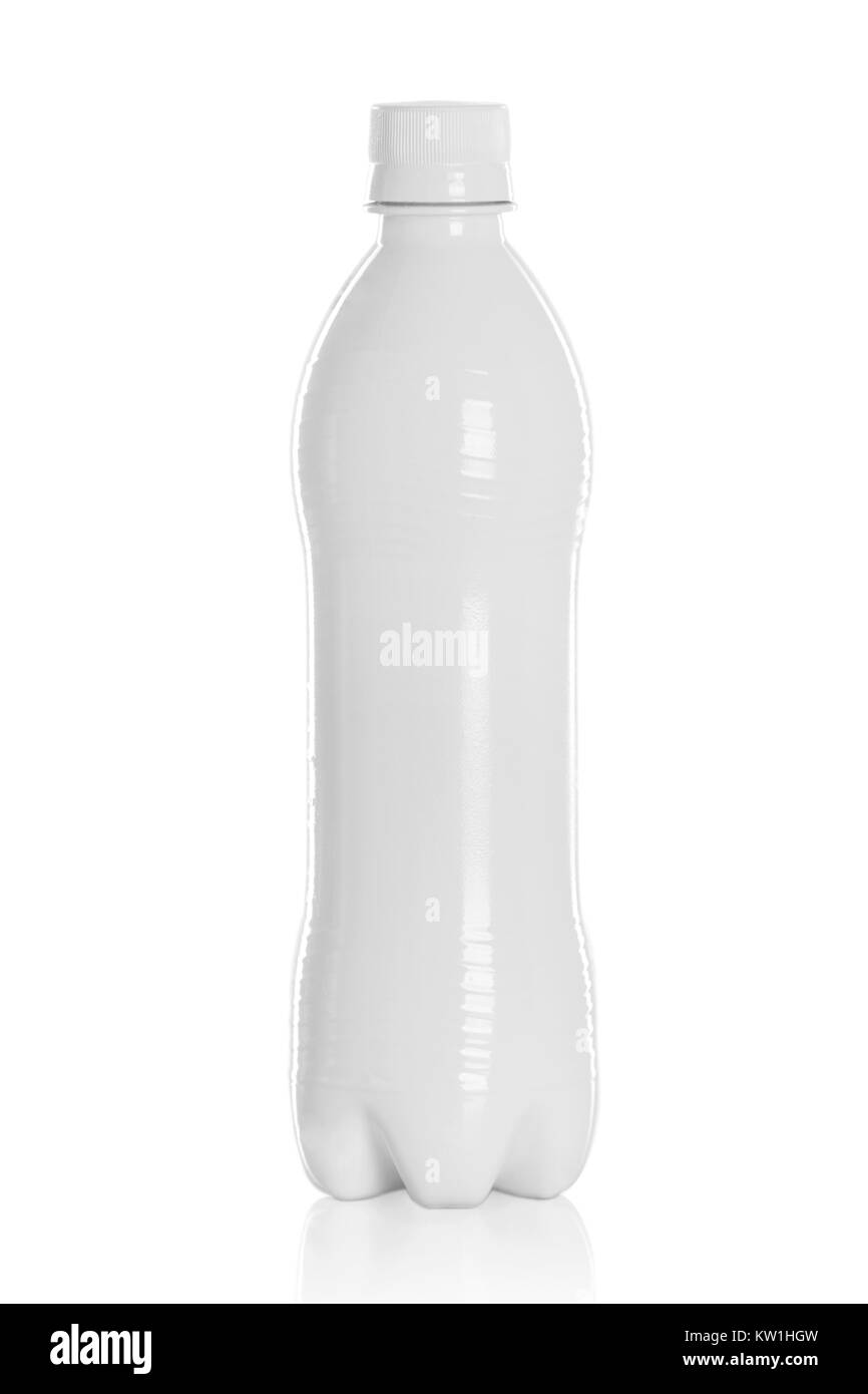 Bianco di bottiglie di plastica per il prodotto liquido Foto Stock