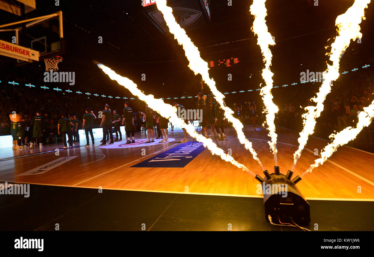 Presentazione del lituano squadra di basket, Zalgiris Arena, Kaunas Foto Stock