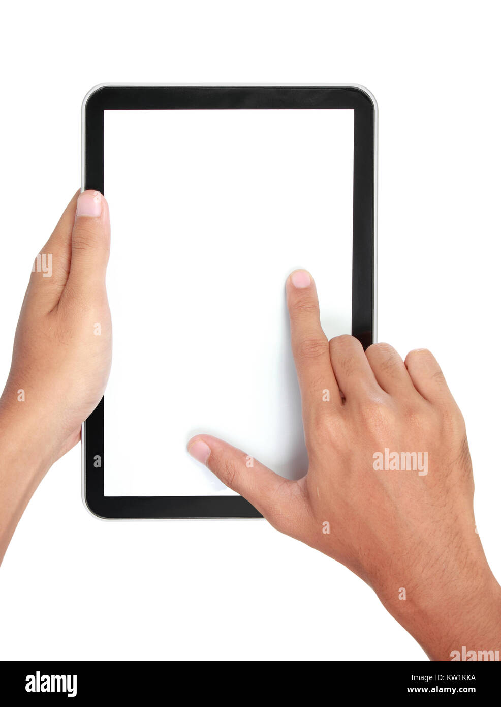 Dita pizzicare per ingrandire tablet dello schermo Foto stock - Alamy