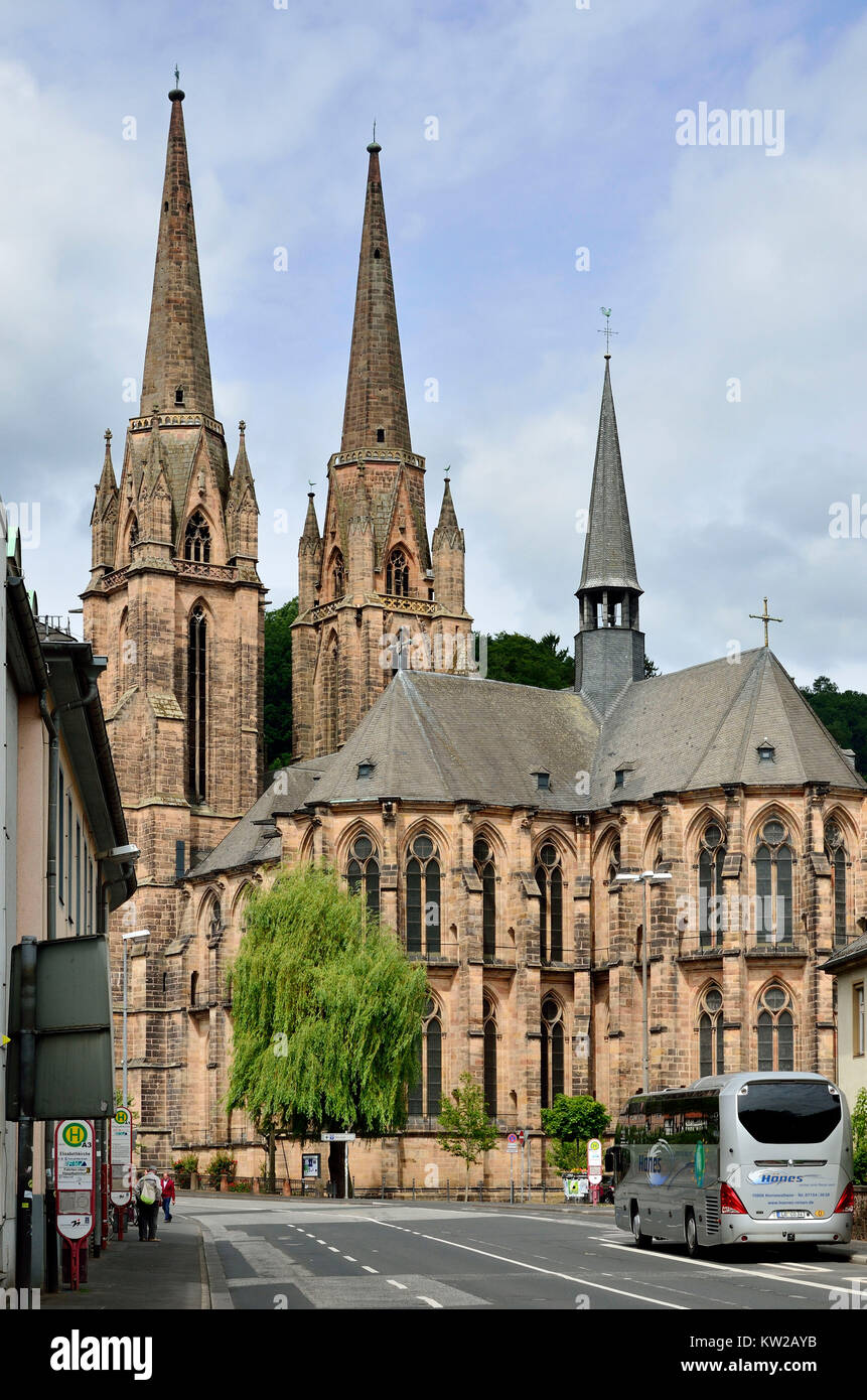 Marburg, chiesa gotica di santa Elisabetta, Gotische Kirche Heilige Elisabeth Foto Stock