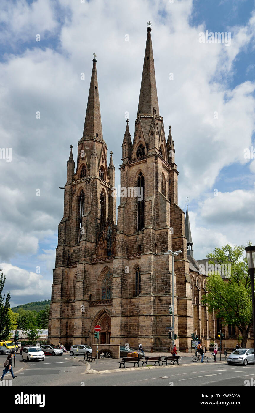 Marburg, chiesa gotica di santa Elisabetta, Gotische Kirche Heilige Elisabeth Foto Stock