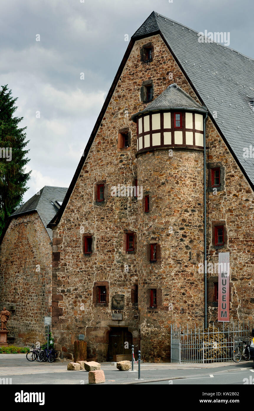 Marburg, Mineralogisches museo della Philipps University nel granaio storico, Mineralogisches Museum der Philipps Universität im historischen Foto Stock