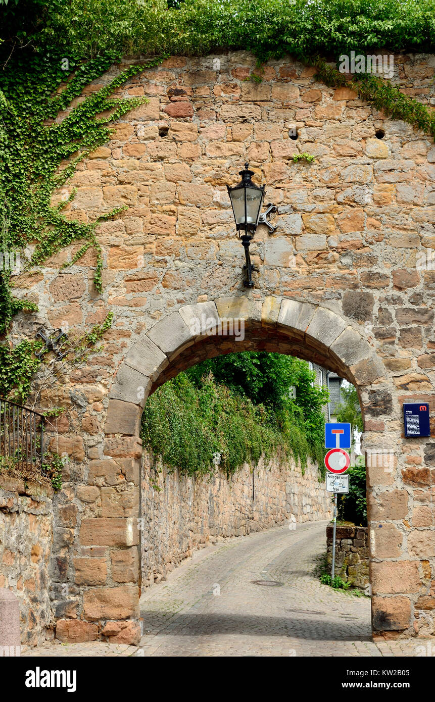 Marburg, vitello gate la solo preservata città gate, Kalbstor einziges erhaltenes Stadttor Foto Stock