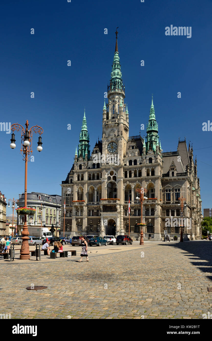 Liberec, municipio sul posto il dottor Edvarda decreti Bene??e di Rathaus auf dem Platz Dr Edvarda Beneše Foto Stock
