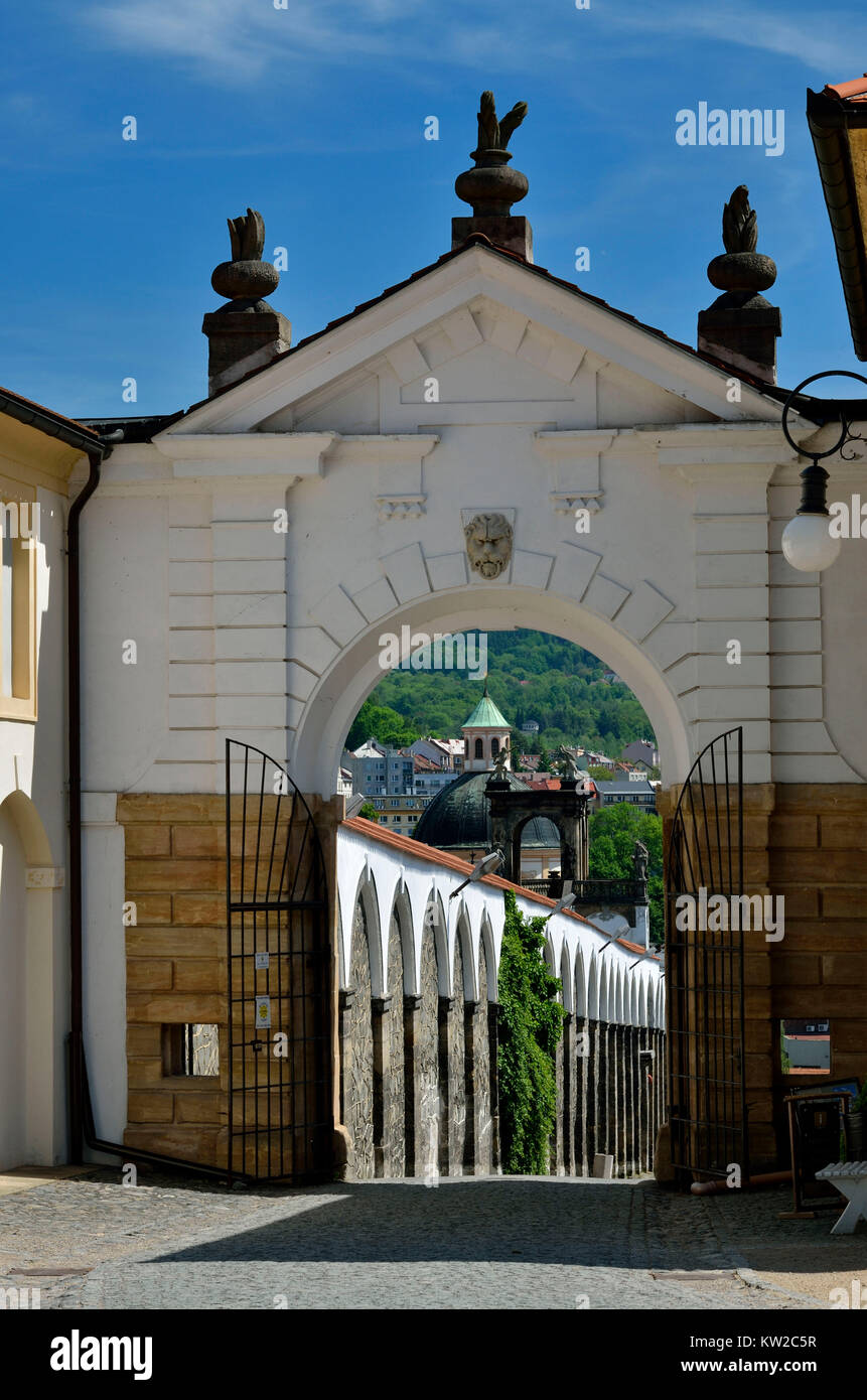 Decin Tetschen, Cechia, Decin, accesso lungo viaggio al castello, Decín Tetschen, Tschechien, Decín, Zugang Lange Fahrt Zum Schloss Foto Stock