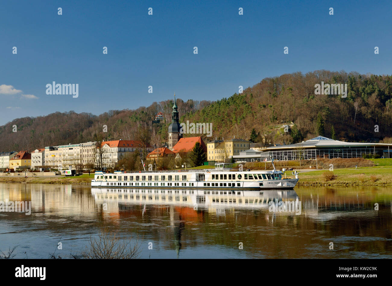 Elbsandstein, resort benessere bagno, Schandau Kurort Bad Schandau Foto Stock