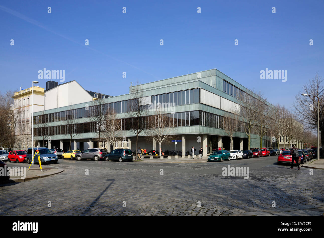 Dresda, Biblioteca del Collegio per la tecnologia e l'economia, Bibliothek der Hochschule für Technik und Wirtschaft Foto Stock