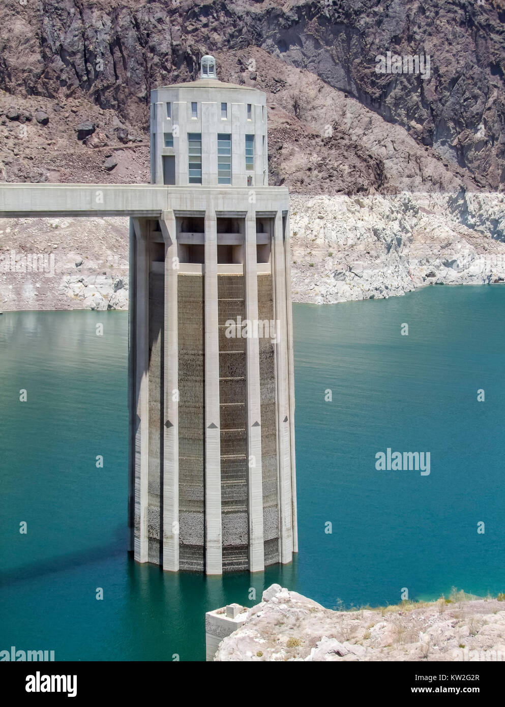 Dettaglio della Diga di Hoover nel Black Canyon presso il Fiume Colorado NEGLI STATI UNITI Foto Stock