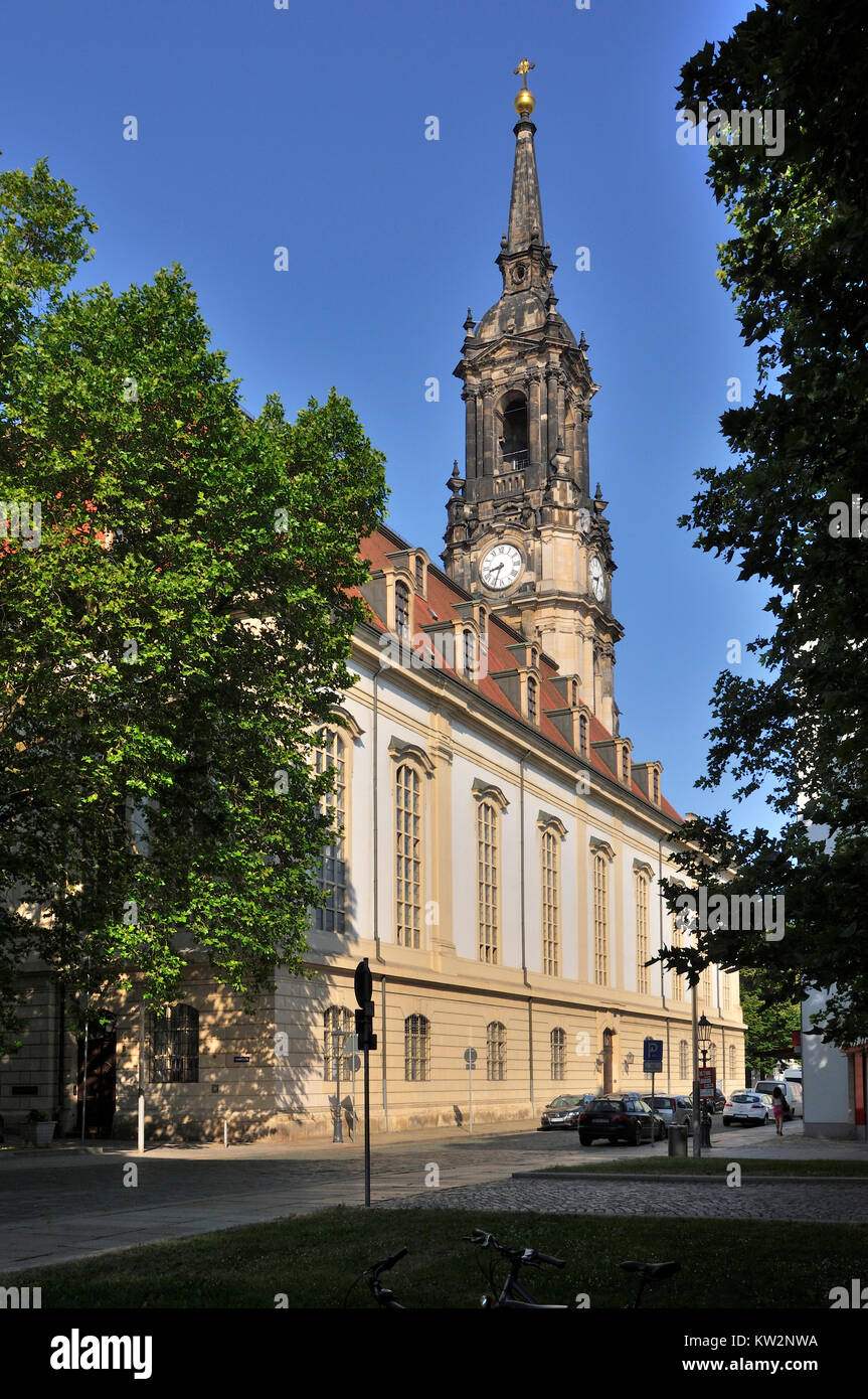 Epifania chiesa in Neustadt di Dresda, Dreikoenigskirche in der Neustadt Foto Stock