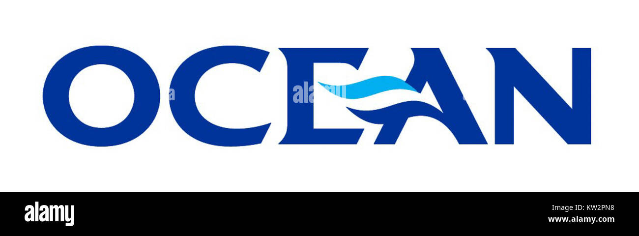 Il logo Ocean Group rappresenta l'identità aziendale di un'azienda globale, concentrandosi sui servizi marini e sulla sostenibilità ambientale. Foto Stock