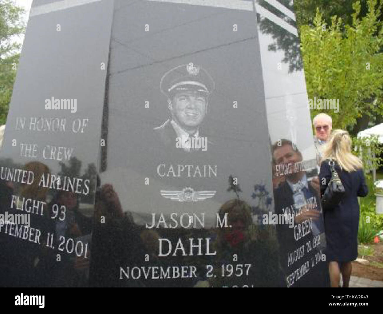 Lo Shanksville Memorial in Pennsylvania onora le vittime del volo United Airlines 93, incluso il capitano Jason Dahl. Il sito commemorativo segna il luogo in cui l'aereo si è schiantato l'11 settembre 2001, mentre i passeggeri hanno combattuto contro i dirottatori. Serve come tributo al coraggio delle persone a bordo del volo e come un cupo ricordo degli eventi dell'11 settembre. Foto Stock