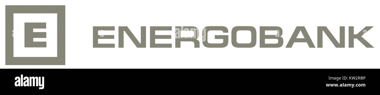 Questa immagine mostra il logo di ENERGOBANK, un istituto finanziario. Il logo rappresenta il marchio e l'identità aziendale dell'azienda. ENERGOBANK offre servizi finanziari ai propri clienti, concentrandosi su servizi bancari e connessi. Il logo è una rappresentazione visiva della missione e dei valori dell'azienda nel settore finanziario. Foto Stock