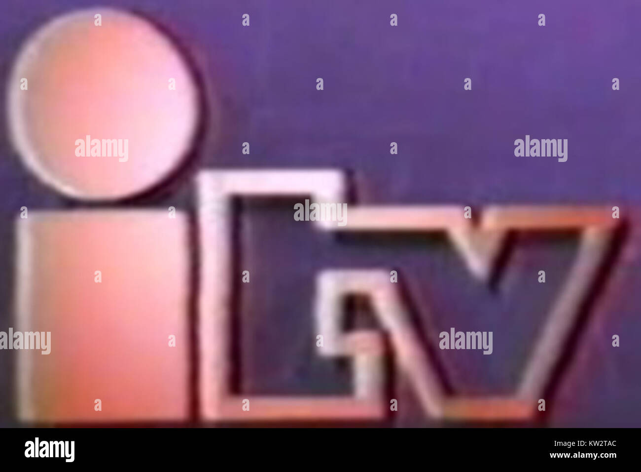 Immagine del logo ITV originale utilizzato dal 1989 al 1998, con un design stilizzato con colori blu e giallo. Foto Stock
