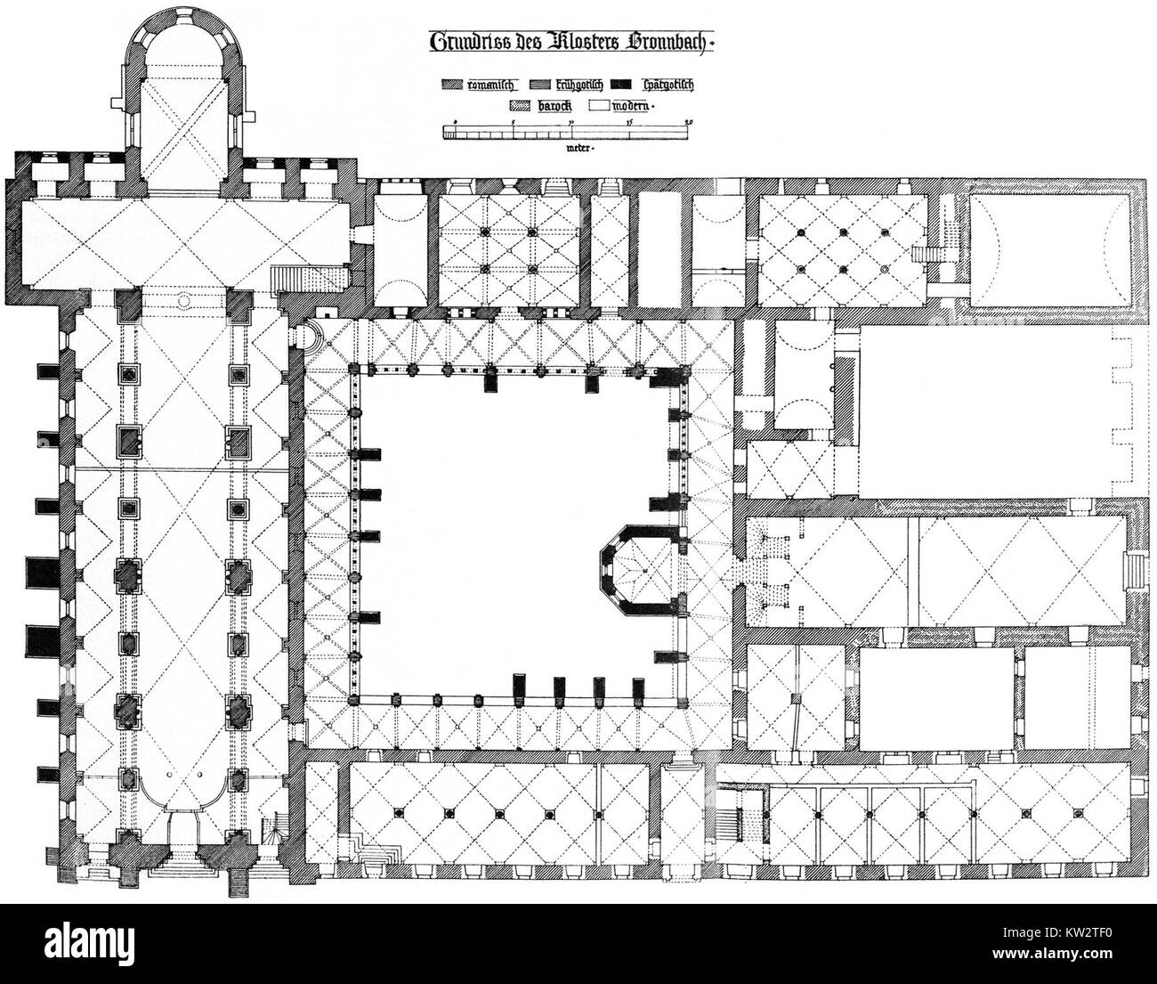 Kloster Bronnbach Hauptbau Grundriss 1896 nuovo Foto Stock