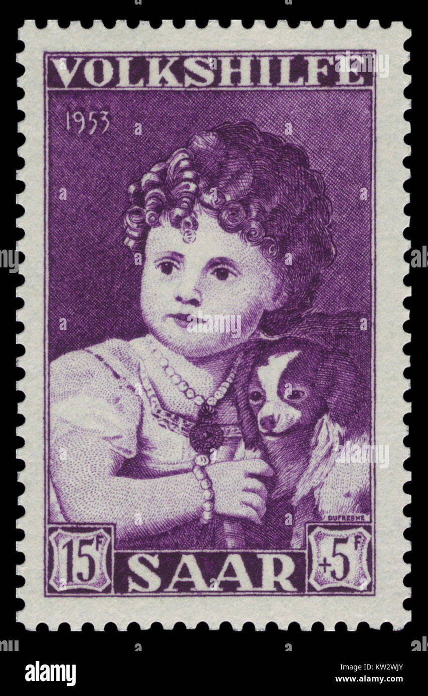 Questa immagine probabilmente fa riferimento a un'opera d'arte, "Saar 1953 344 Tizian Clarice Strozzi", che potrebbe rappresentare un significativo momento storico o artistico, potenzialmente legato alla storia dell'arte degli anni '1950. Foto Stock