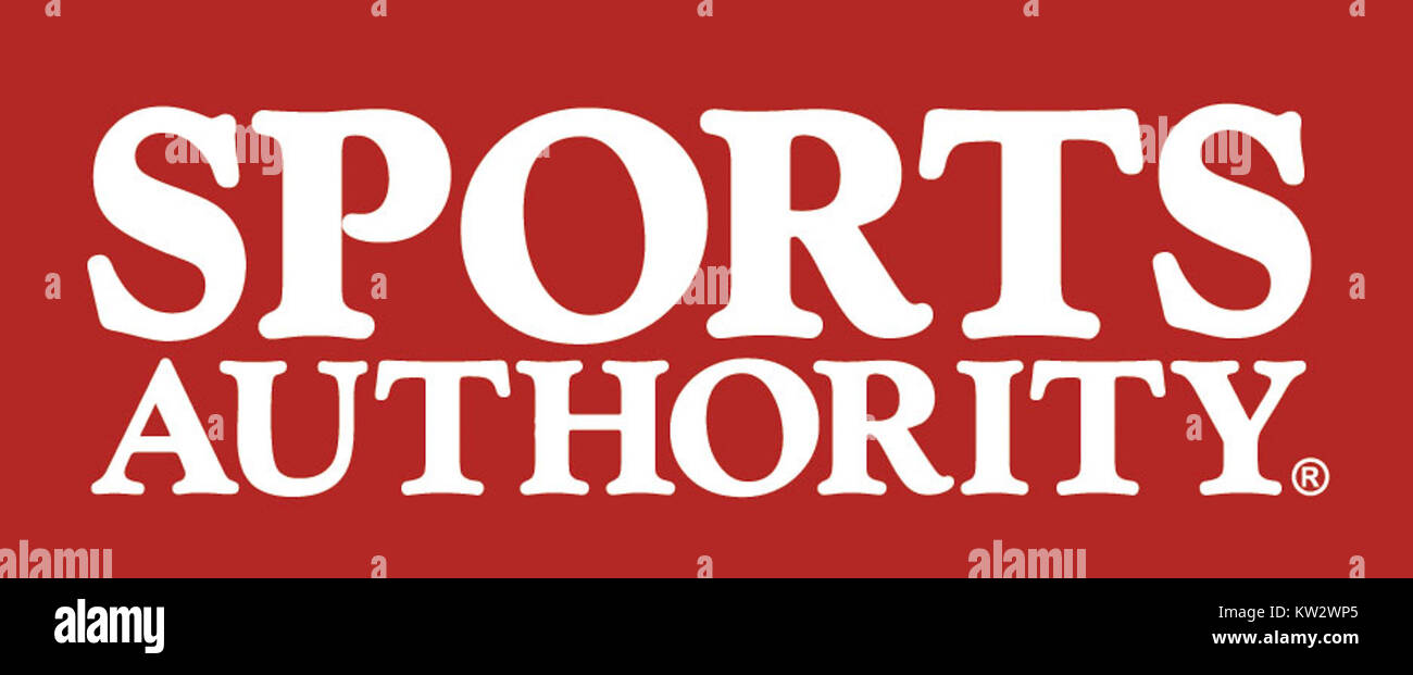 Il logo Sports Authority del 2011 rappresenta la catena di vendita al dettaglio americana specializzata in articoli sportivi. Il logo riflette l'attenzione del marchio su sport, fitness e attività all'aperto. Foto Stock