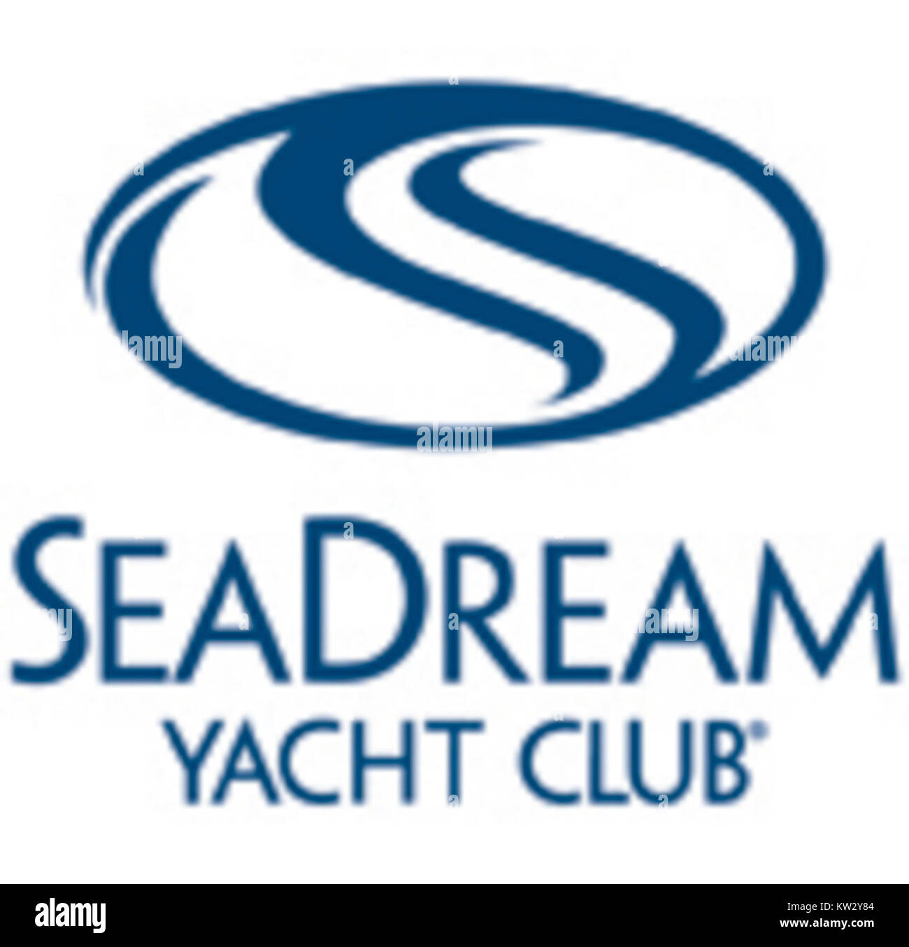 Il logo SeaDream, un simbolo che rappresenta la linea di crociera di lusso, racchiude l'enfasi del marchio sui viaggi di lusso e sull'eleganza nautica. Foto Stock