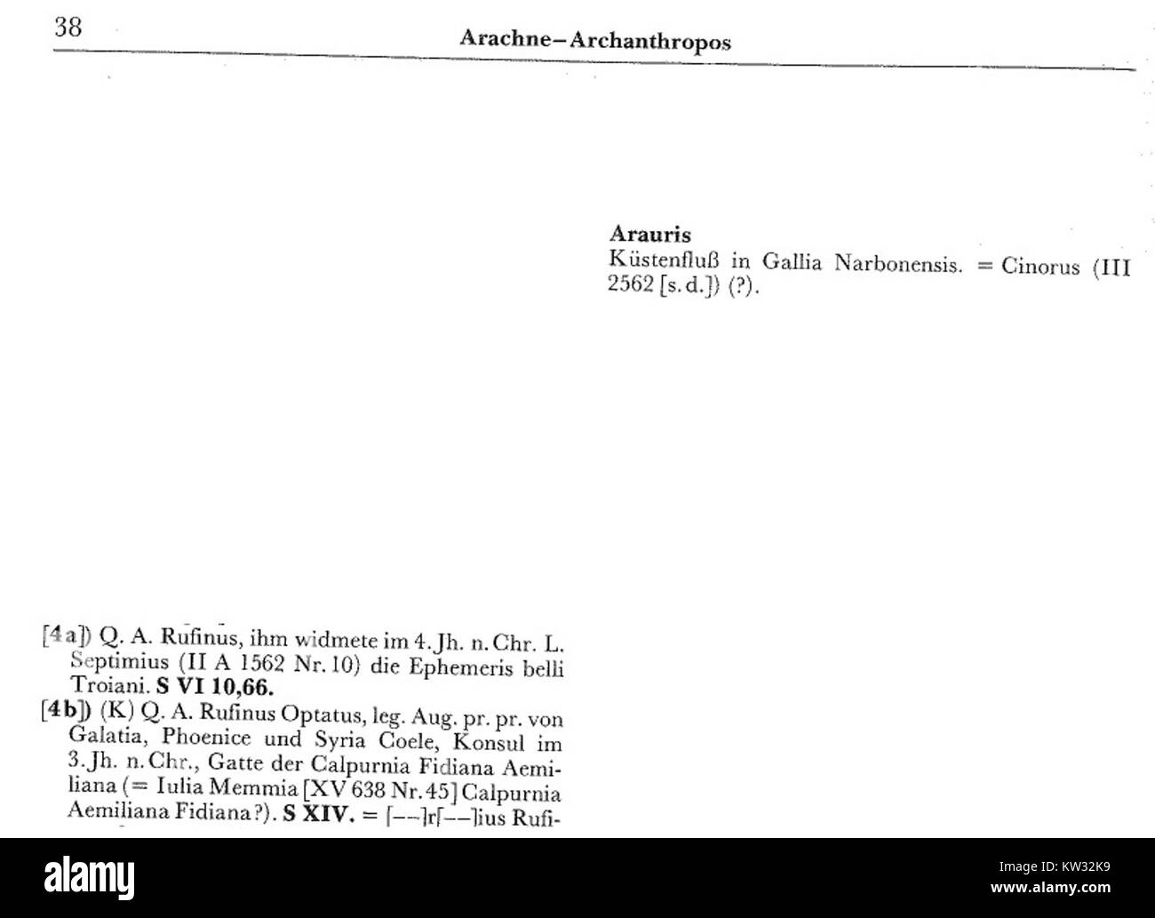 Pauly Wissowa R si riferisce a una voce o a un riferimento specifico nelle opere storiche o accademiche, probabilmente correlate alla ricerca accademica o culturale. È necessario un ulteriore contesto per una comprensione più chiara del riferimento specifico. Foto Stock