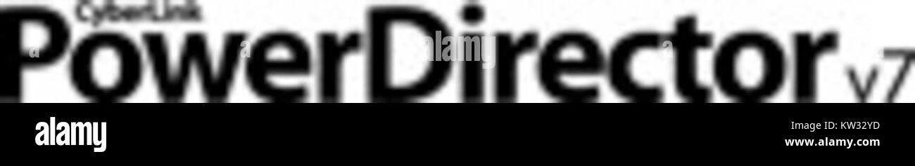 Un riferimento al software PowerDirector 7, uno strumento di editing video, nella sua versione o interfaccia più piccola, che ne evidenzia le funzionalità per la produzione video. Foto Stock