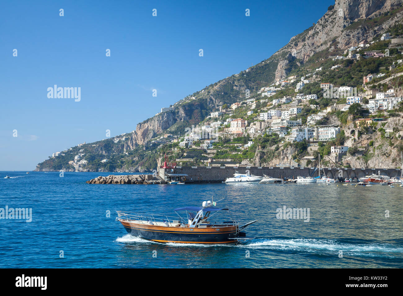 Amalfi resort con vista sul mare Foto Stock