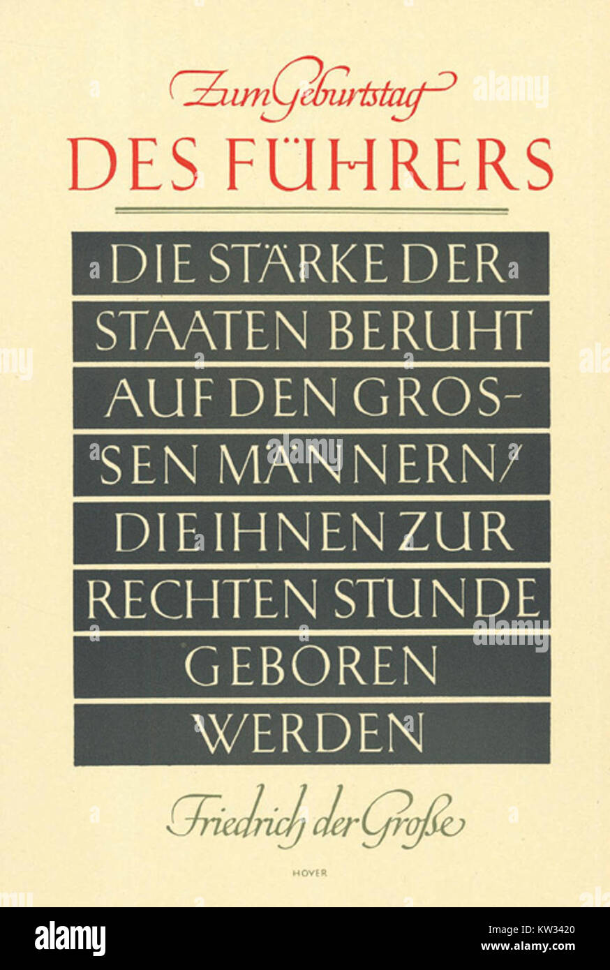 Wochenspruch der NSDAP si riferisce allo slogan settimanale del Partito Nazionalsocialista tedesco dei lavoratori (NSDAP), che è stato usato come parte della loro propaganda durante l'era nazista in Germania. Foto Stock