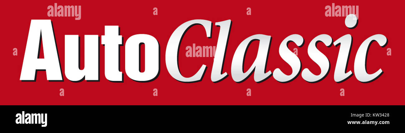 Il logo Auto CLASSIC rappresenta un marchio di auto d'epoca, enfatizzando lo stile vintage e il design automobilistico senza tempo. È riconosciuta per la sua associazione con veicoli storici e da collezione. Foto Stock