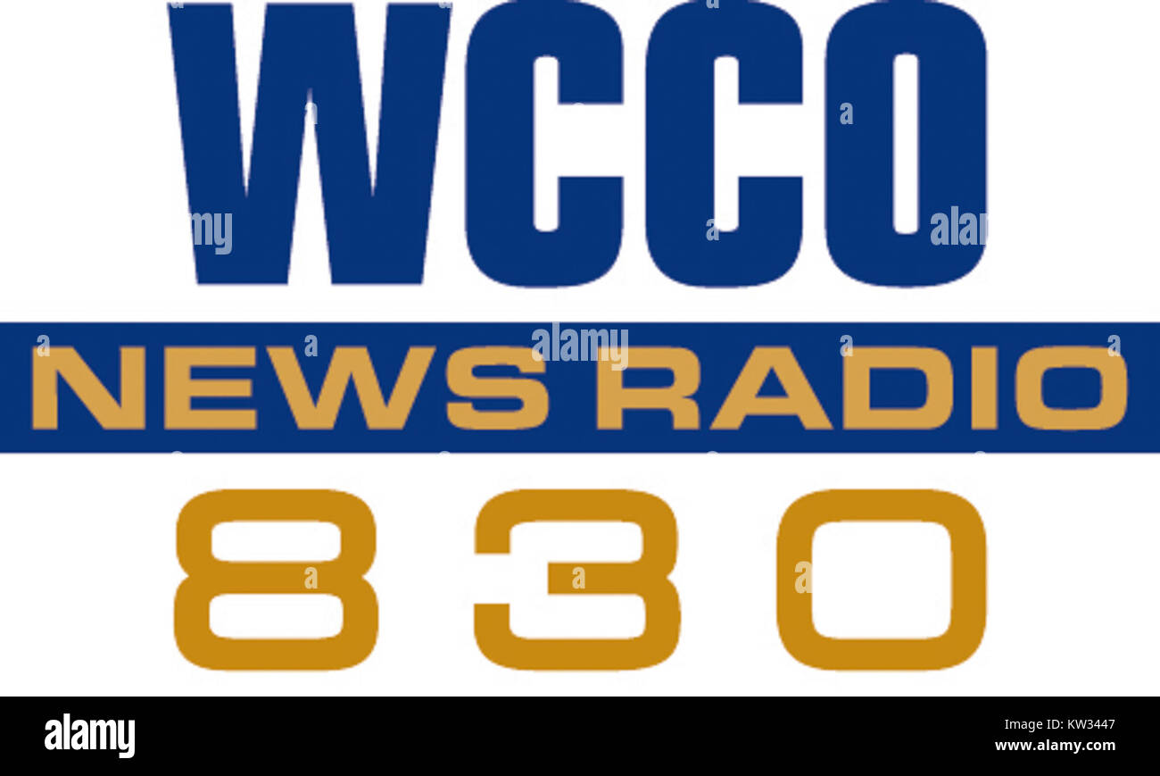 WCCO radio, con sede a Minneapolis, Minnesota, è nota per le sue trasmissioni radio AM. Il logo della stazione rappresenta la sua lunga tradizione nella programmazione di notizie, discorsi e sport. Foto Stock