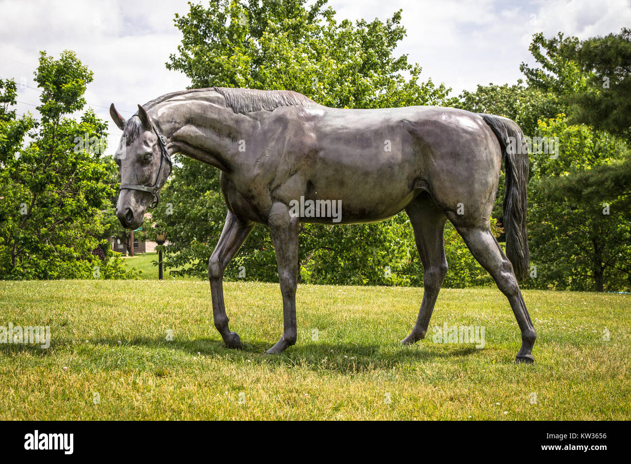 Lexington, KY. Stati Uniti d'America. Il 1 giugno 2015. Thoroughbred Park offre una dozzina di sculture di cavalli da Gweyn Reardon e rappresenta un punto di riferimento nel centro di Lexington. Foto Stock