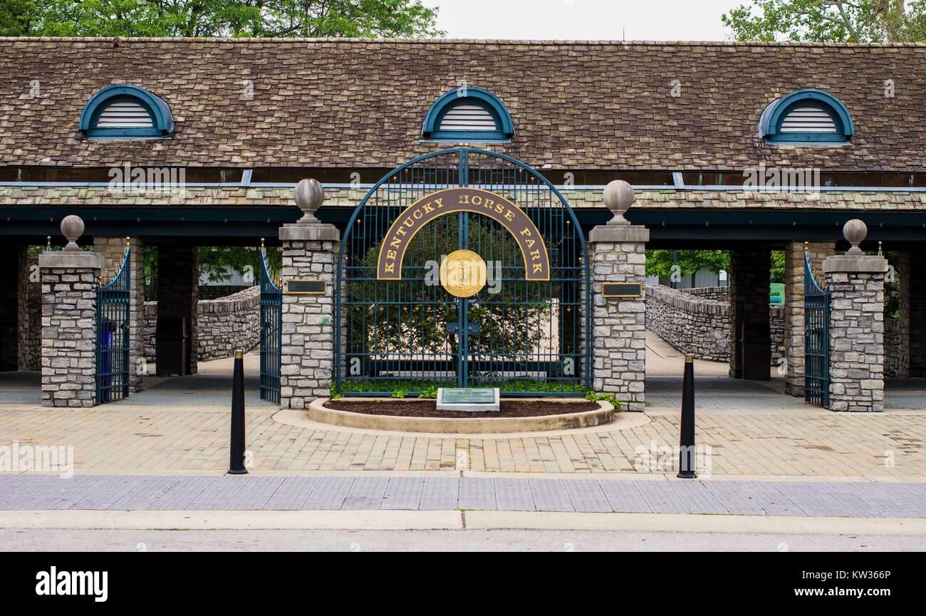 Lexington, Kentucky. Stati Uniti d'America. Il 1 giugno 2015. Il Kentucky Horse Park è un premier attrazione turistica in Kentucky e caratteristiche campione cavalli purosangue. Foto Stock