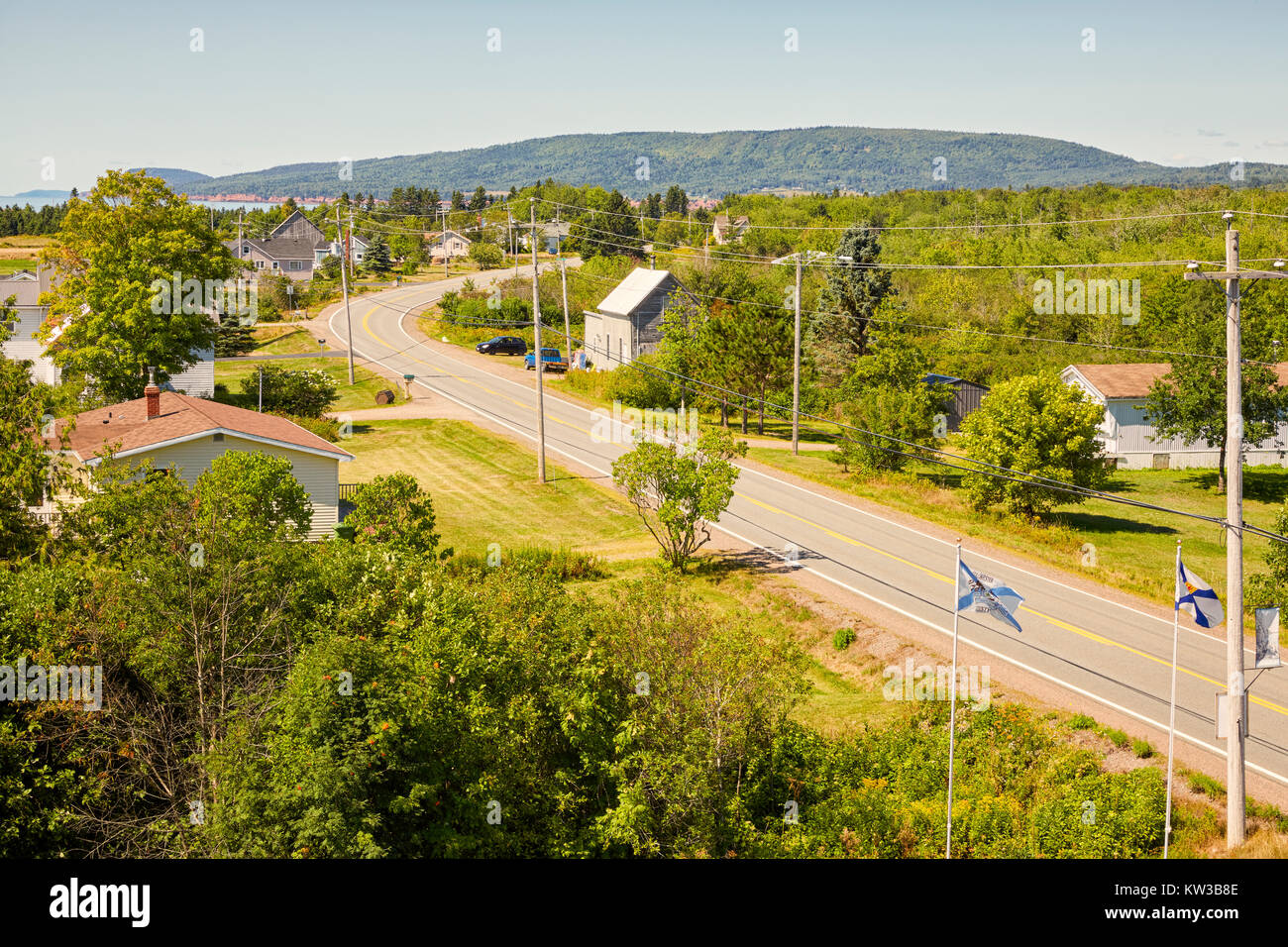 Vista aerea di una città chiamata "economia", Nova Scotia, Canada Foto Stock