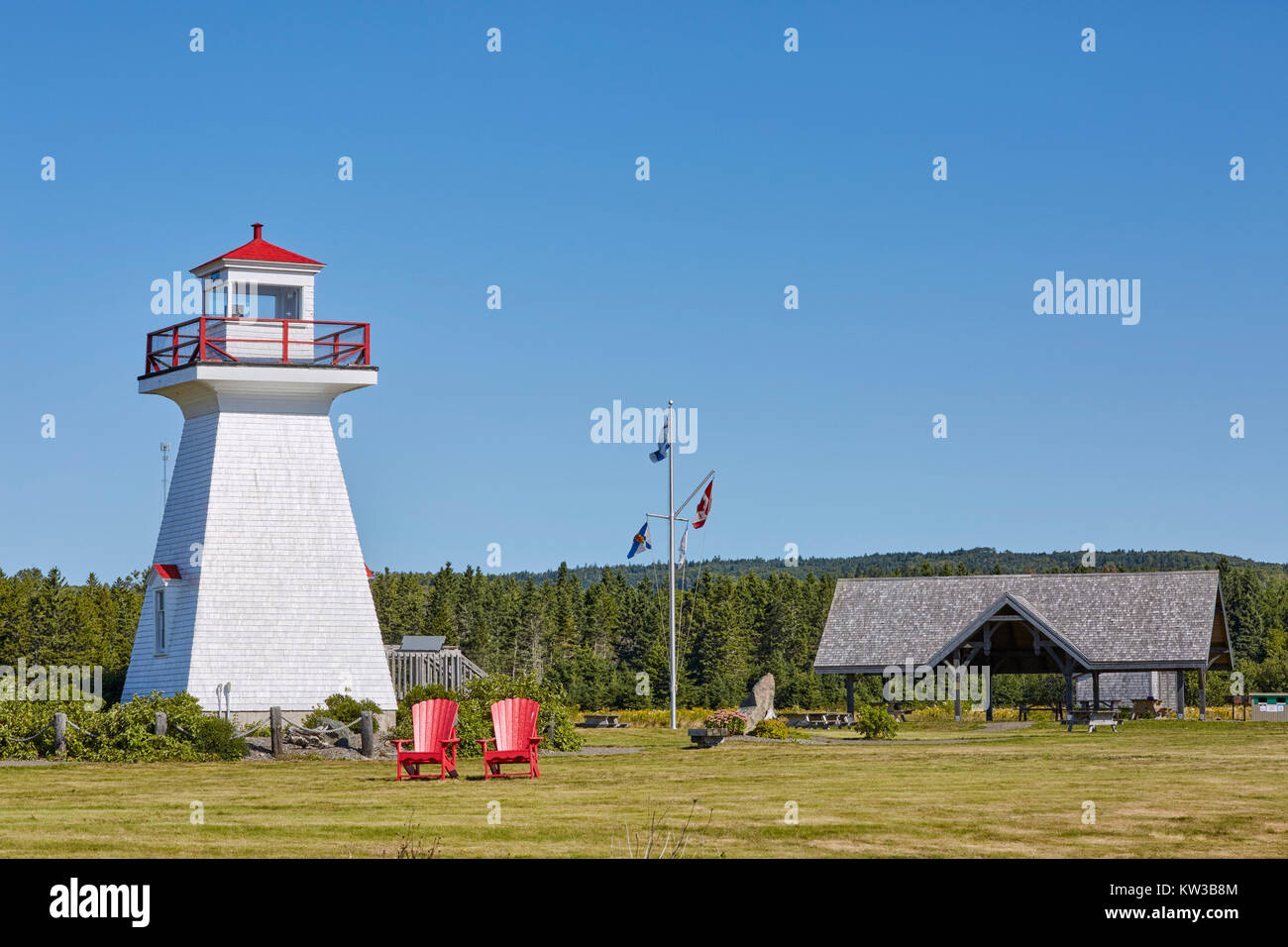 Cinque Isole faro, cinque isole del Parco Provinciale, Nova Scotia, Canada Foto Stock