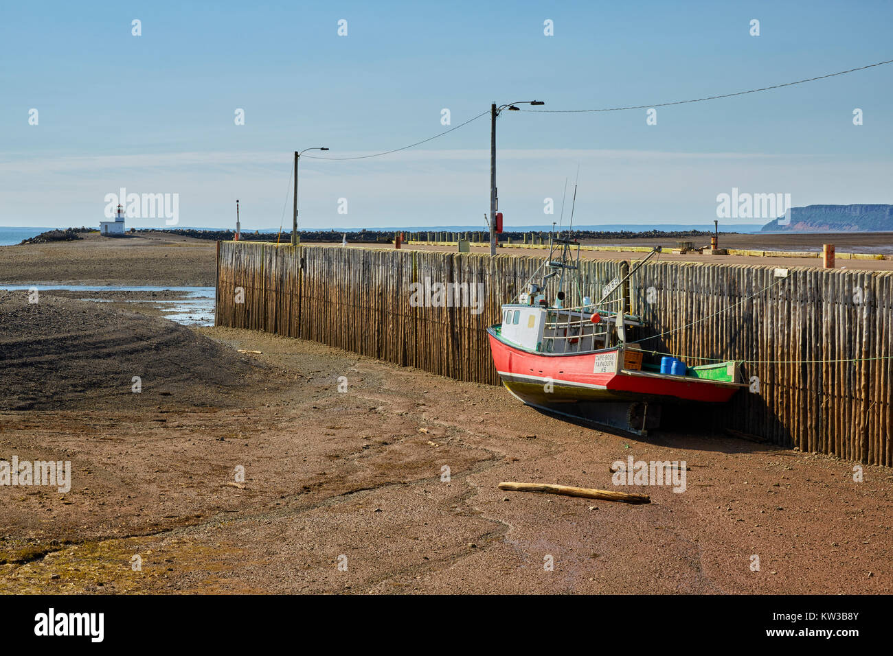 La bassa marea nel porto Parrsboro, Nova Scotia, Canada Foto Stock