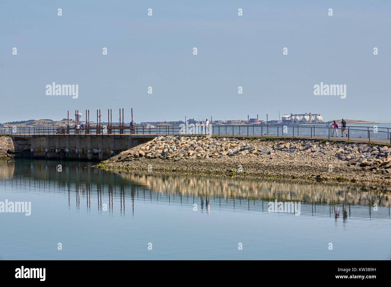 Piacere Bay sluice, castello isola, a sud di Boston, Massachusetts, STATI UNITI D'AMERICA Foto Stock