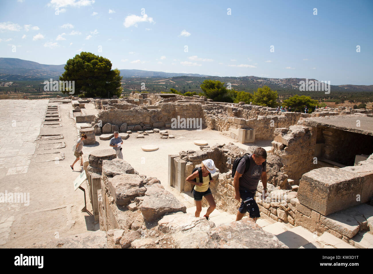 Cortile Centrale e della zona, Festo, area archeologica, Creta, Grecia, Europa Foto Stock