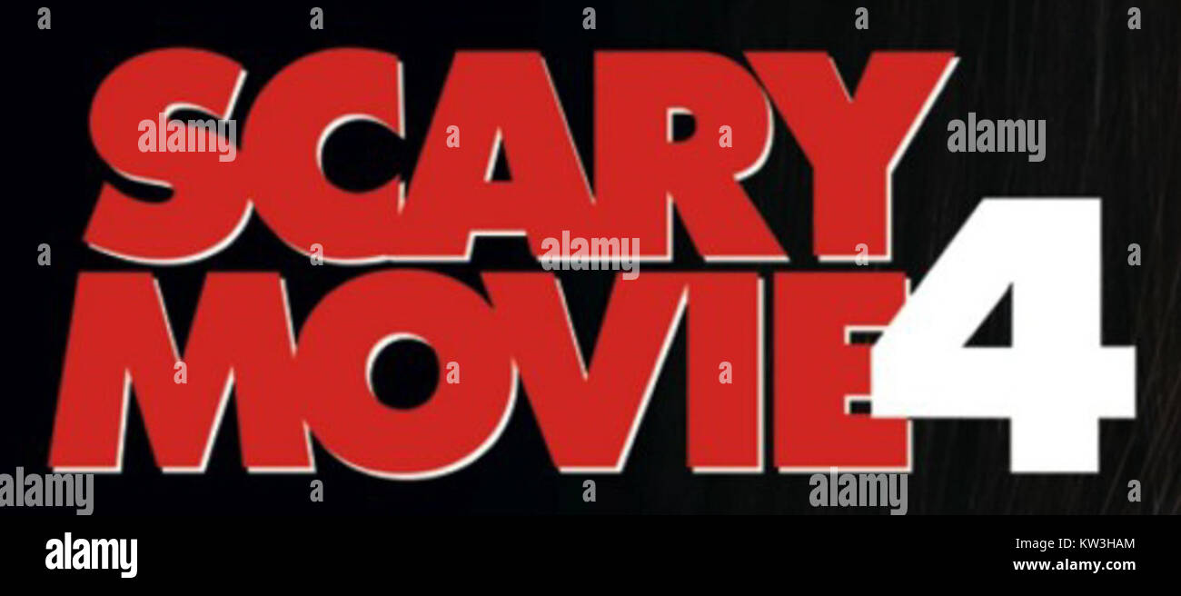 Il logo del film parodia del 2006 *Scary Movie 4*, parte della popolare serie comica che spoglia popolari film horror e tendenze culturali. Il logo presenta elementi di design audaci e comici. Foto Stock