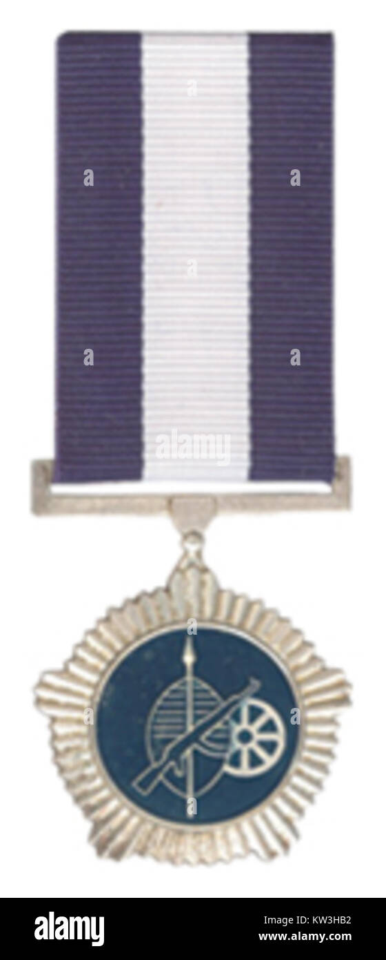 La Merit Medal in Silver è un premio conferito per gli eccezionali risultati ottenuti in vari campi. Questa medaglia viene spesso assegnata a individui che hanno dato contributi significativi in settori come la scienza, il servizio pubblico e le arti Foto Stock