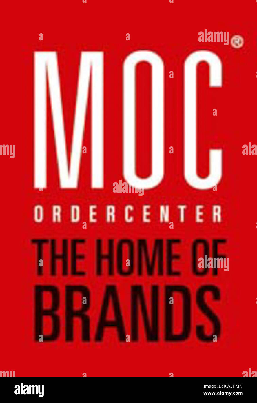 Il logo dell'Ordercenter MOC presenta un design moderno che rappresenta l'attività e la missione dell'azienda nel settore della logistica. Foto Stock