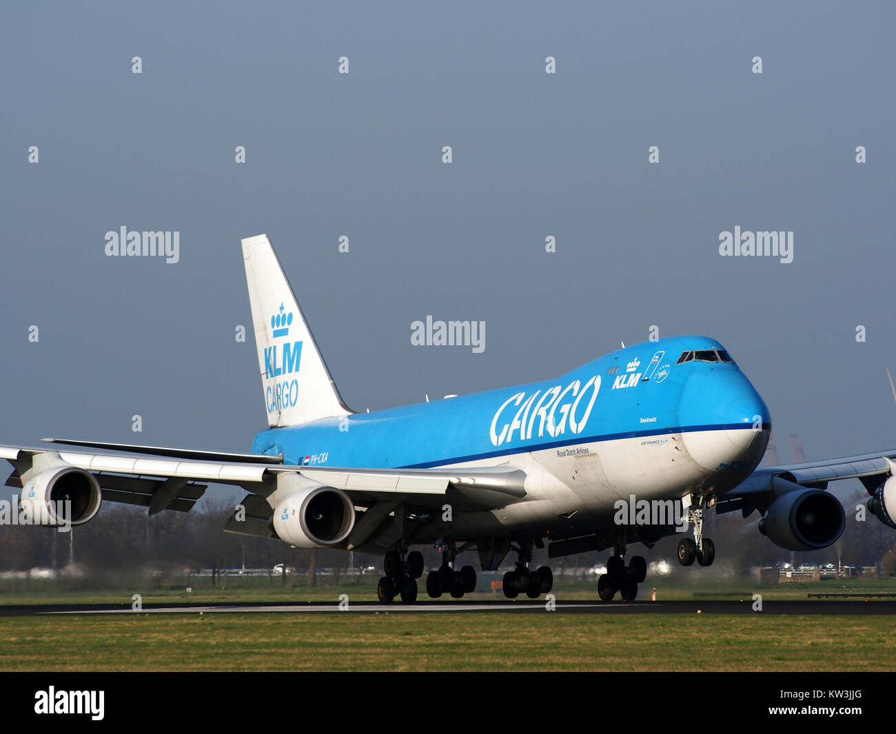 Boeing 747 406(ER F) KLM Cargo PH CKA, in atterraggio a AMS (Amsterdam Schiphol), pic1 Foto Stock