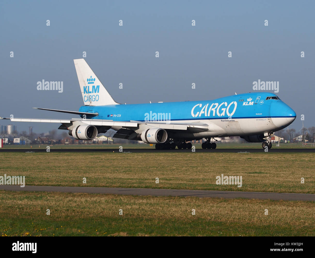 Boeing 747 406(ER F) KLM Cargo PH CKA, in atterraggio a AMS (Amsterdam Schiphol), pic2 Foto Stock