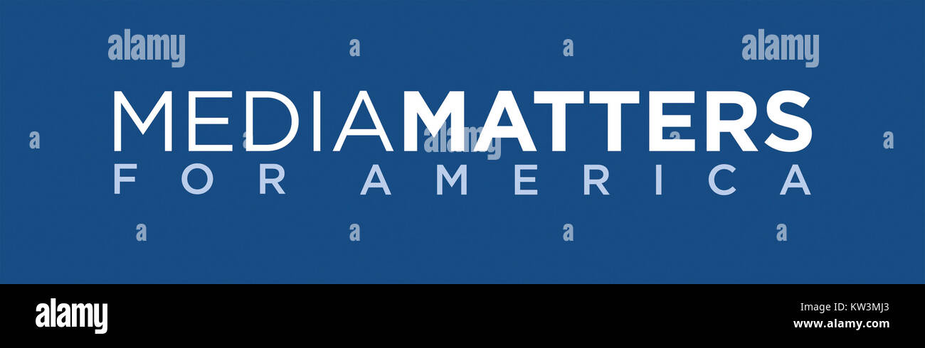 Media Matters è un'organizzazione no-profit dedicata al monitoraggio e all'analisi della copertura mediatica per pregiudizi e precisione. Si concentra sulla promozione della trasparenza nella comunicazione dei media e sulla responsabilità dei media. Foto Stock