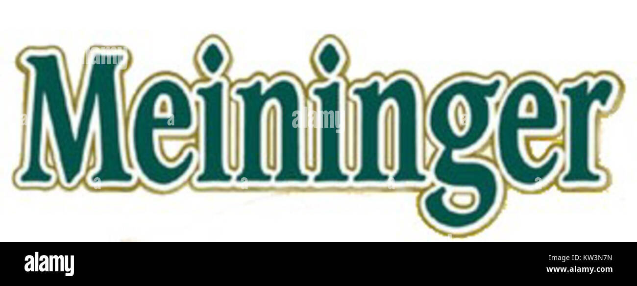 LogoMeininger si riferisce a un'identità visiva associata alla catena alberghiera Meininger. Il logo rappresenta la presenza moderna e internazionale del marchio nel settore alberghiero. Foto Stock