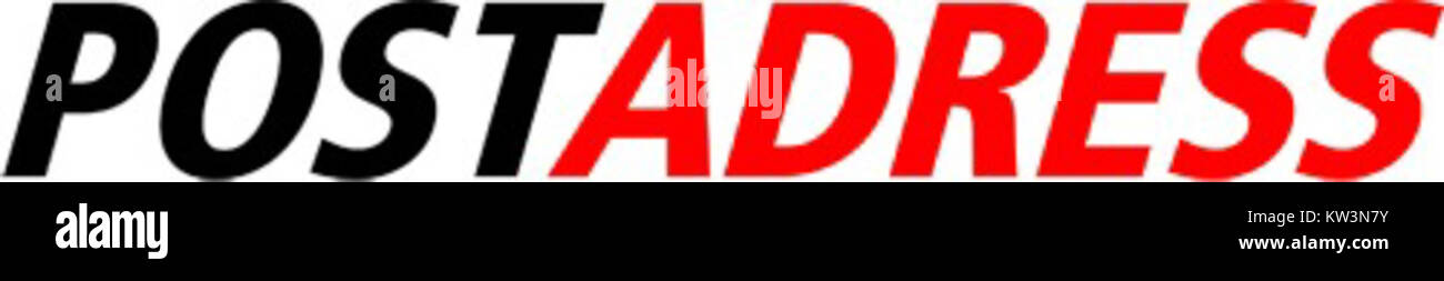 Postadress è un termine svedese che si riferisce a un indirizzo postale. Viene utilizzato nel contesto della consegna e della comunicazione della posta. Un indirizzo postale in genere include il nome, l'indirizzo, il codice postale e la posizione del recipientâ per garantire una consegna accurata della posta all'interno di una regione o di un paese. Foto Stock
