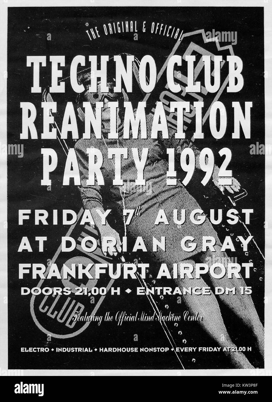 Technoclub Reanimation 1992 è una copertina di un album musicale che riflette la cultura della musica elettronica dei primi anni '90, catturando l'essenza delle scene dei club. Foto Stock