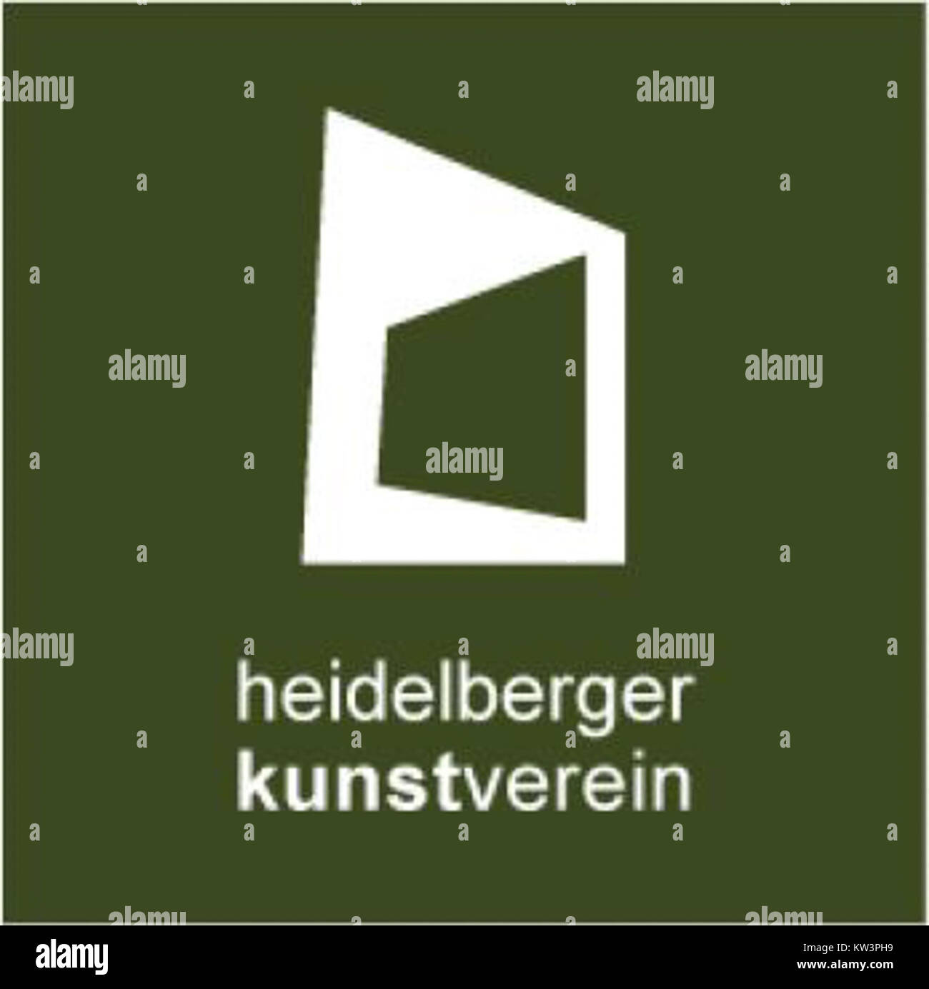 L'Heidelberger Kunstverein è una rinomata istituzione artistica con sede a Heidelberg, Germania. Il suo logo rappresenta il contributo culturale e artistico che dà alla comunità locale attraverso mostre ed eventi che mettono in mostra l'arte contemporanea. Foto Stock