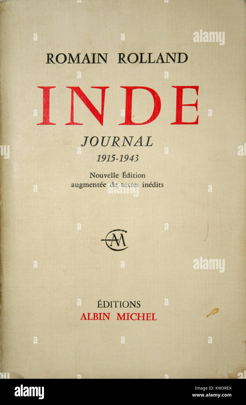 La copertina di Romain Rollandâ€™s 'India Journal, 1915-1943' riflette i suoi scritti e le sue osservazioni durante il suo periodo in India, catturando il paesaggio culturale e politico del paese durante le sue visite. Foto Stock