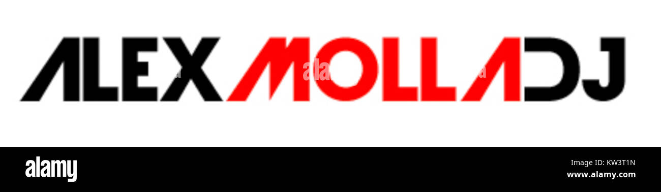 Il Logoalexmolladj è un logo moderno e riconoscibile, noto per il suo design e l'uso distintivo in varie applicazioni commerciali e di branding. Foto Stock