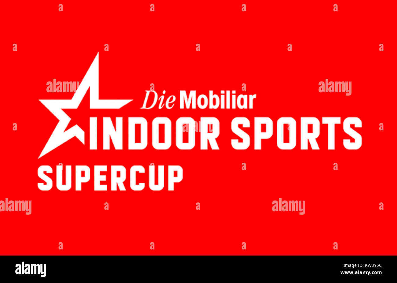 Il logo della Supercup DT è solitamente utilizzato nel materiale promozionale della Supercup, una competizione calcistica annuale che coinvolge le migliori squadre europee. Foto Stock